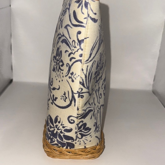 Lauren Ralph Lauren small wicker bottom floral  tote - Picture 7 of 16